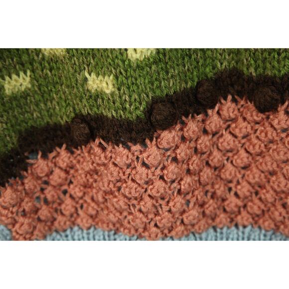 Vintage Handmade Pullover Sweater S M Cottagecore Farm Bobble Granny Cabincore - Picture 5 of 10